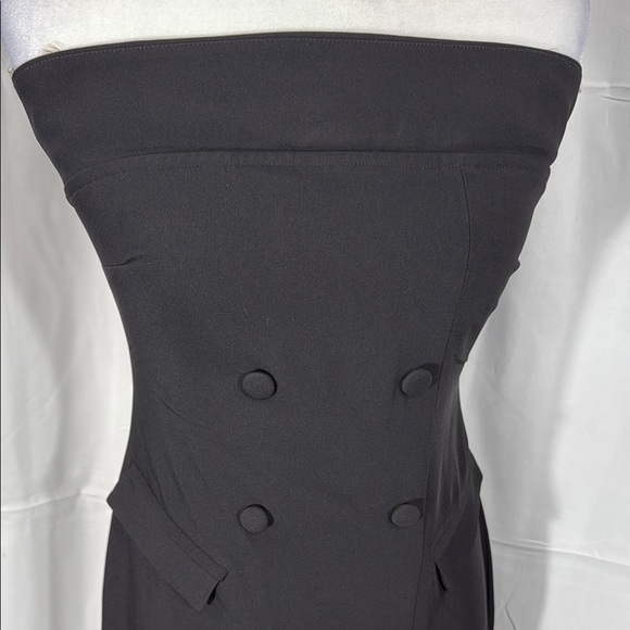 Meshki Black Strapless Sheath Maxi Dress with Front Slit Size M NWT - Picture 5 of 12